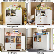 Buffet moderne avec rangement, lumières LED et prises