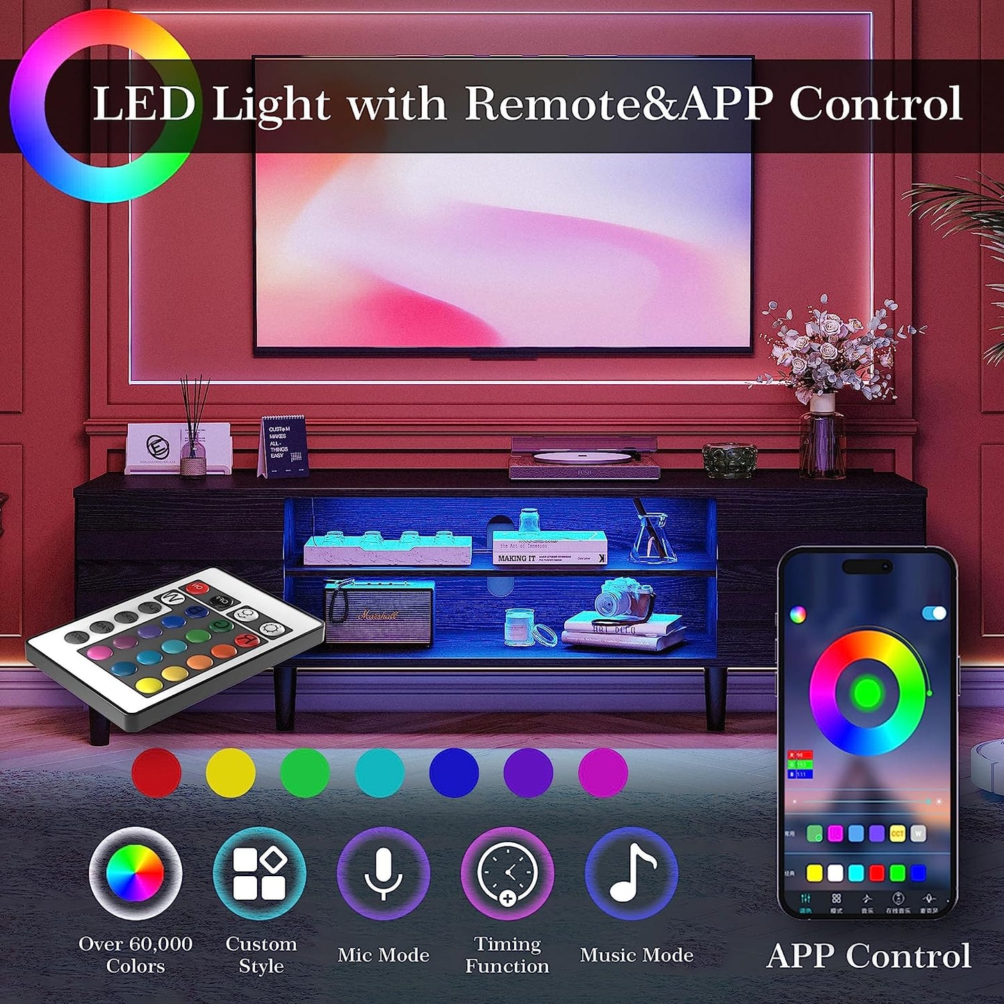 TV Stand with LED Lights
