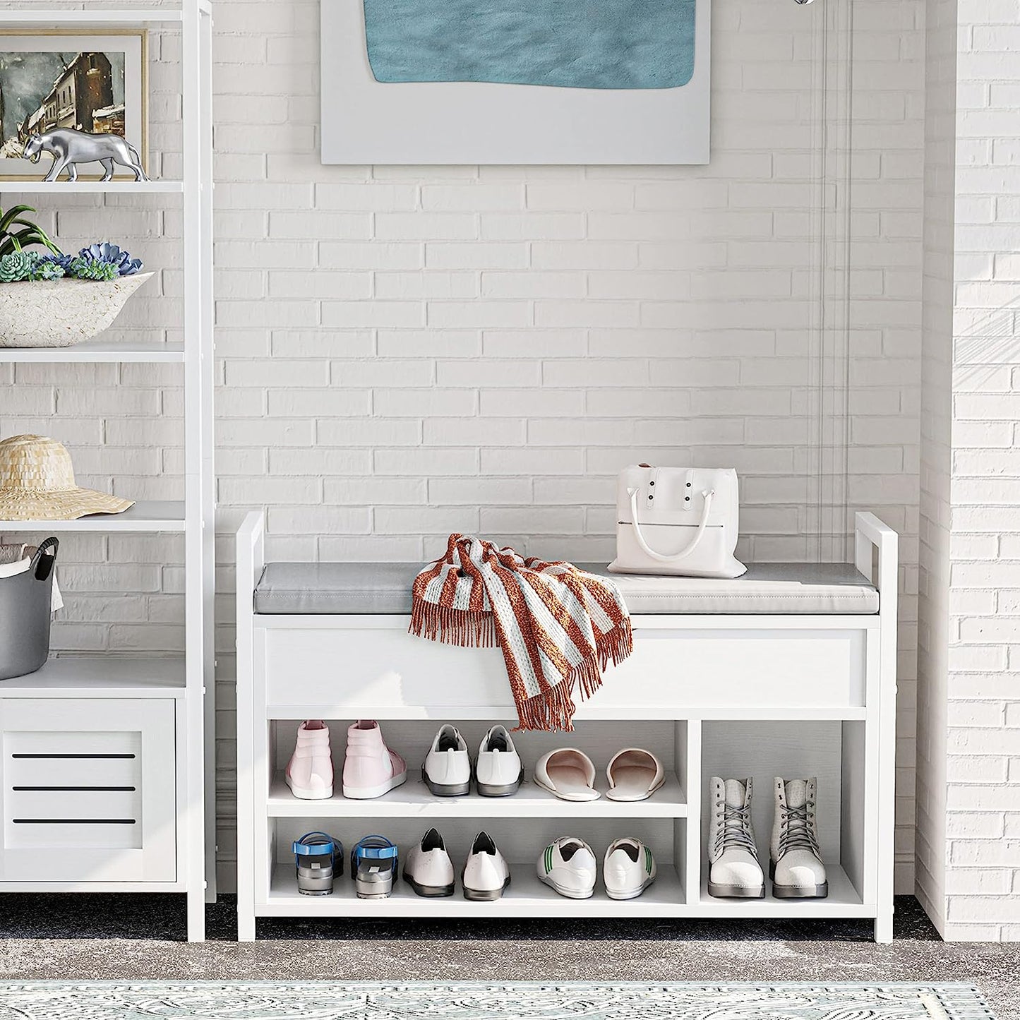 2 Tier Shoe Storage Rack White