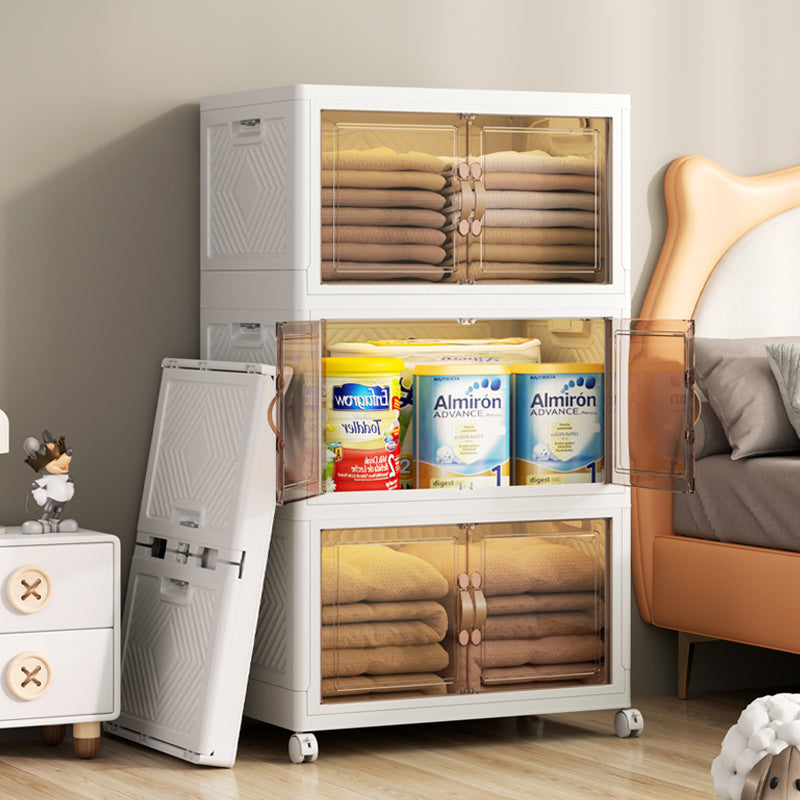 Armoire de rangement pliable avec porte transparente