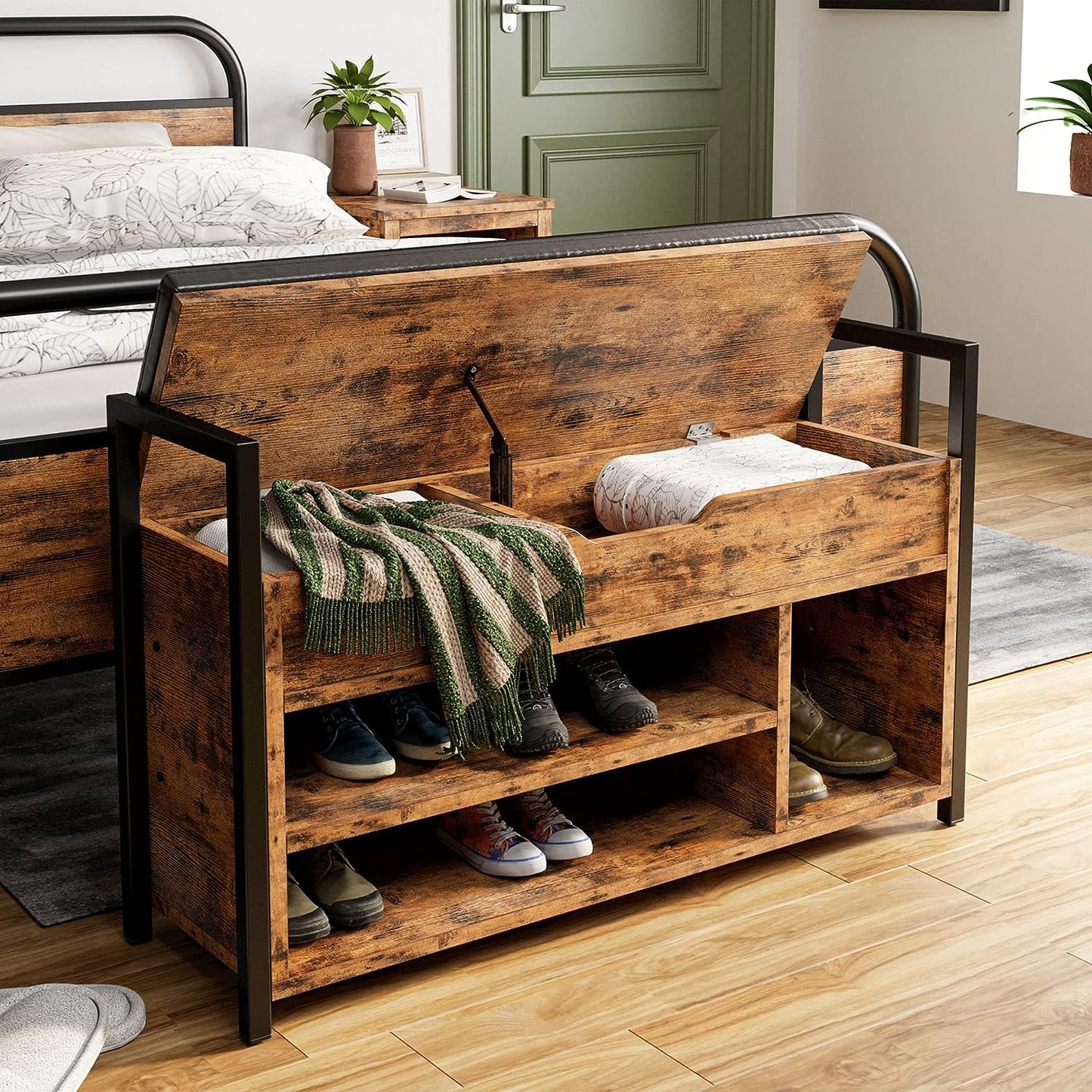 Shoe Storage Bench Brown