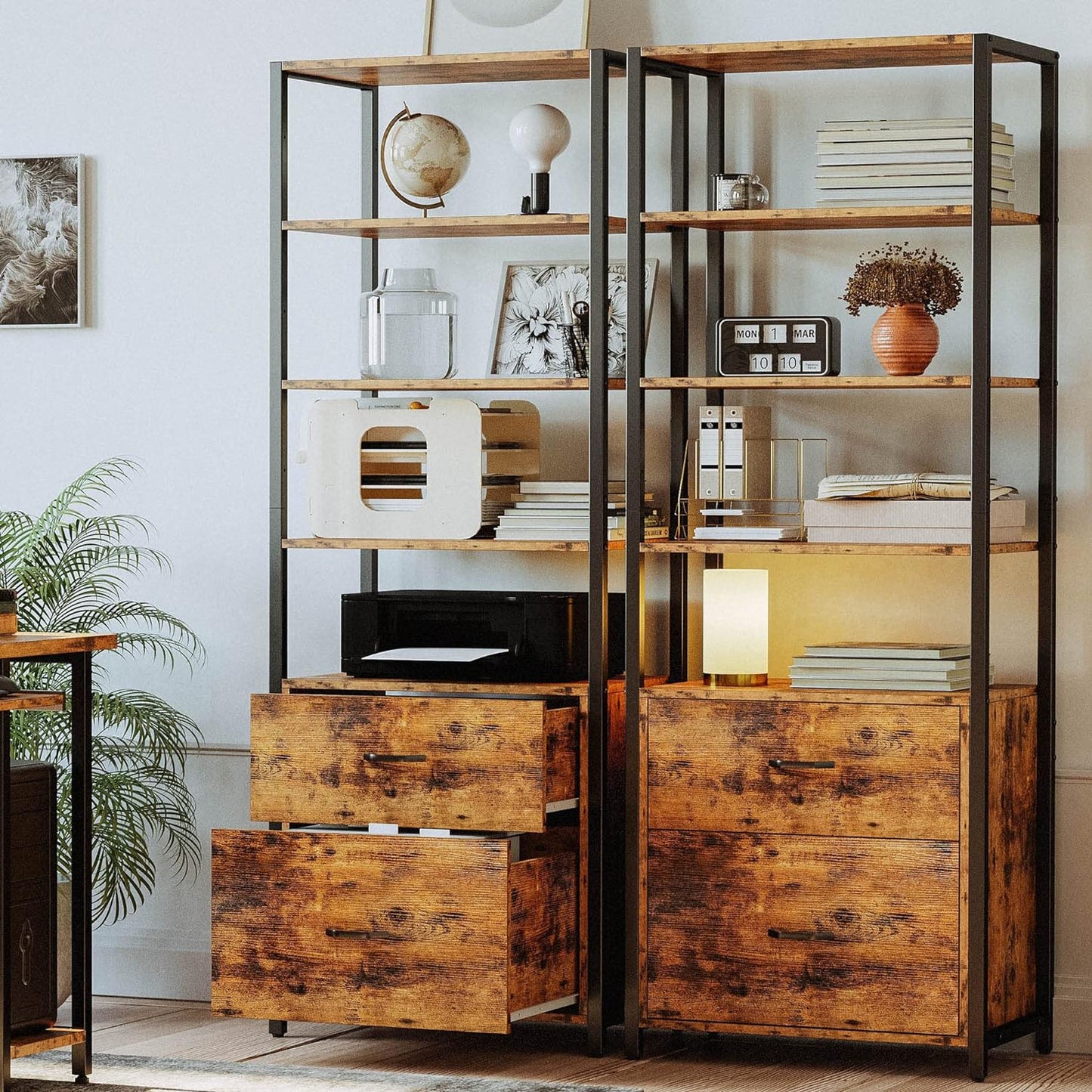 5 Tier Bookcase with Drawers