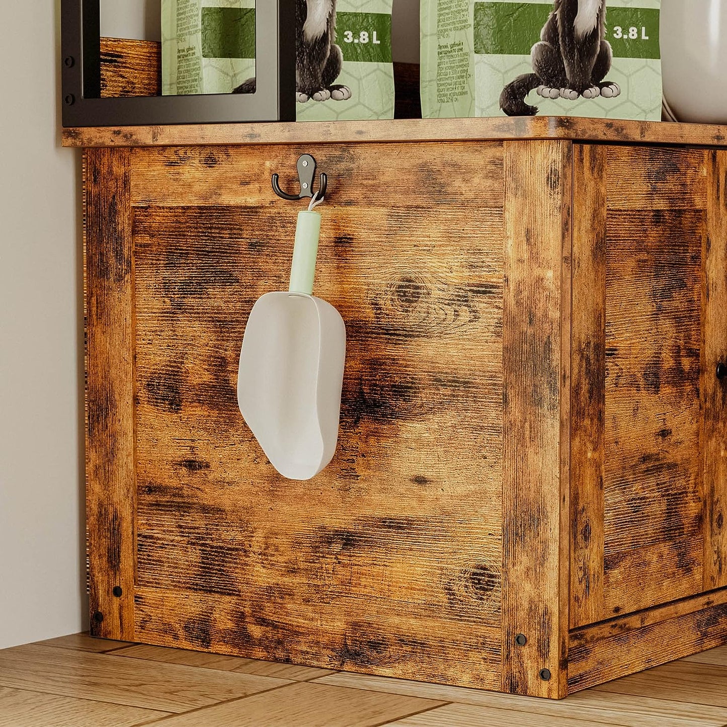 2 Tier Cat Litter Box Cabinet
