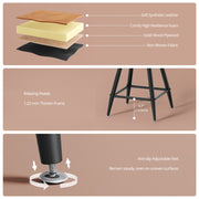 IRONCK Counter Height Bar Stools Set of 2, 30" Swivel Barstools with Backs, Hand-Riveted Design, Wide Seat, PU Leather Upholstered, Armless Bar Chairs for Kitchen Island, Brown