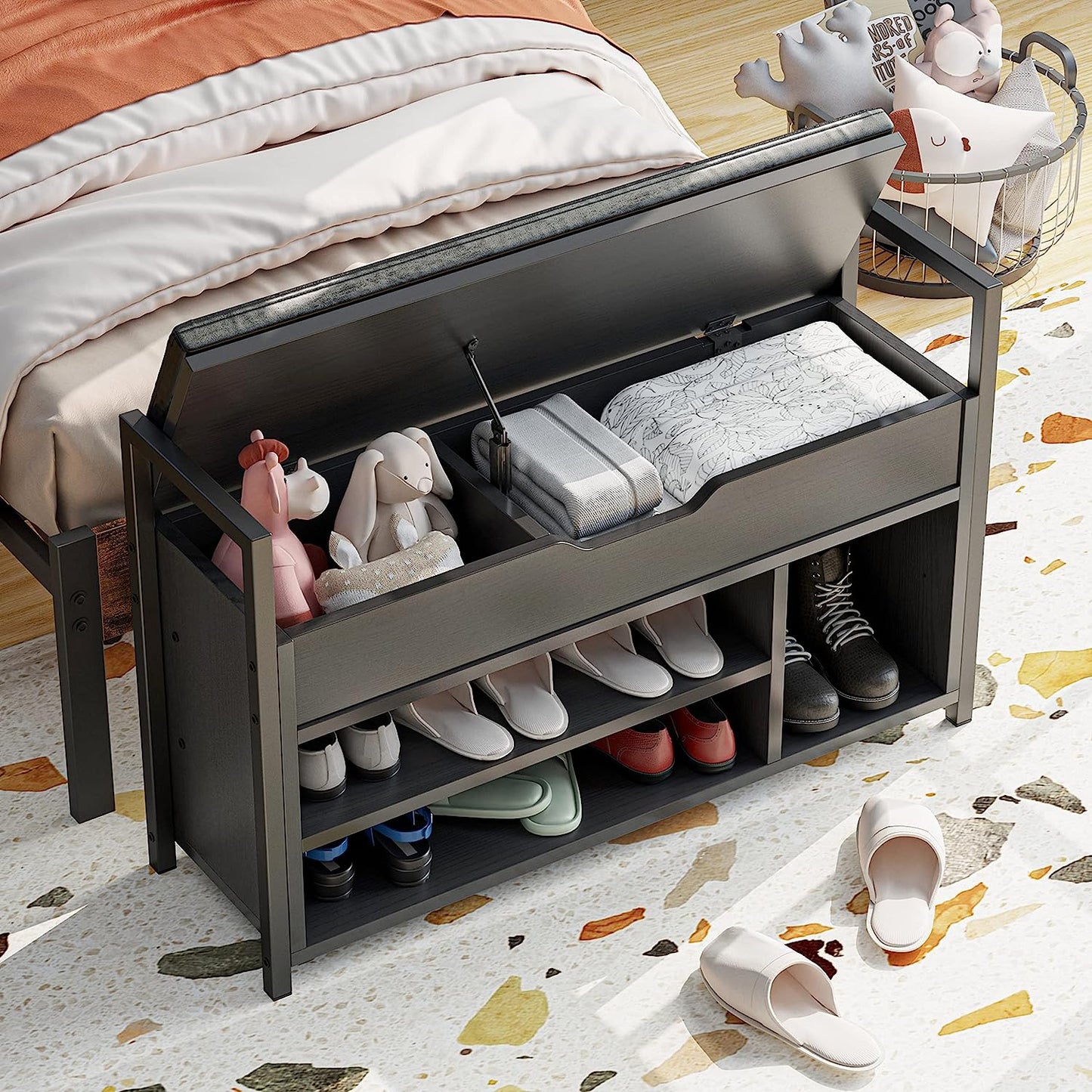 2 Tier Shoe Storage Rack Black