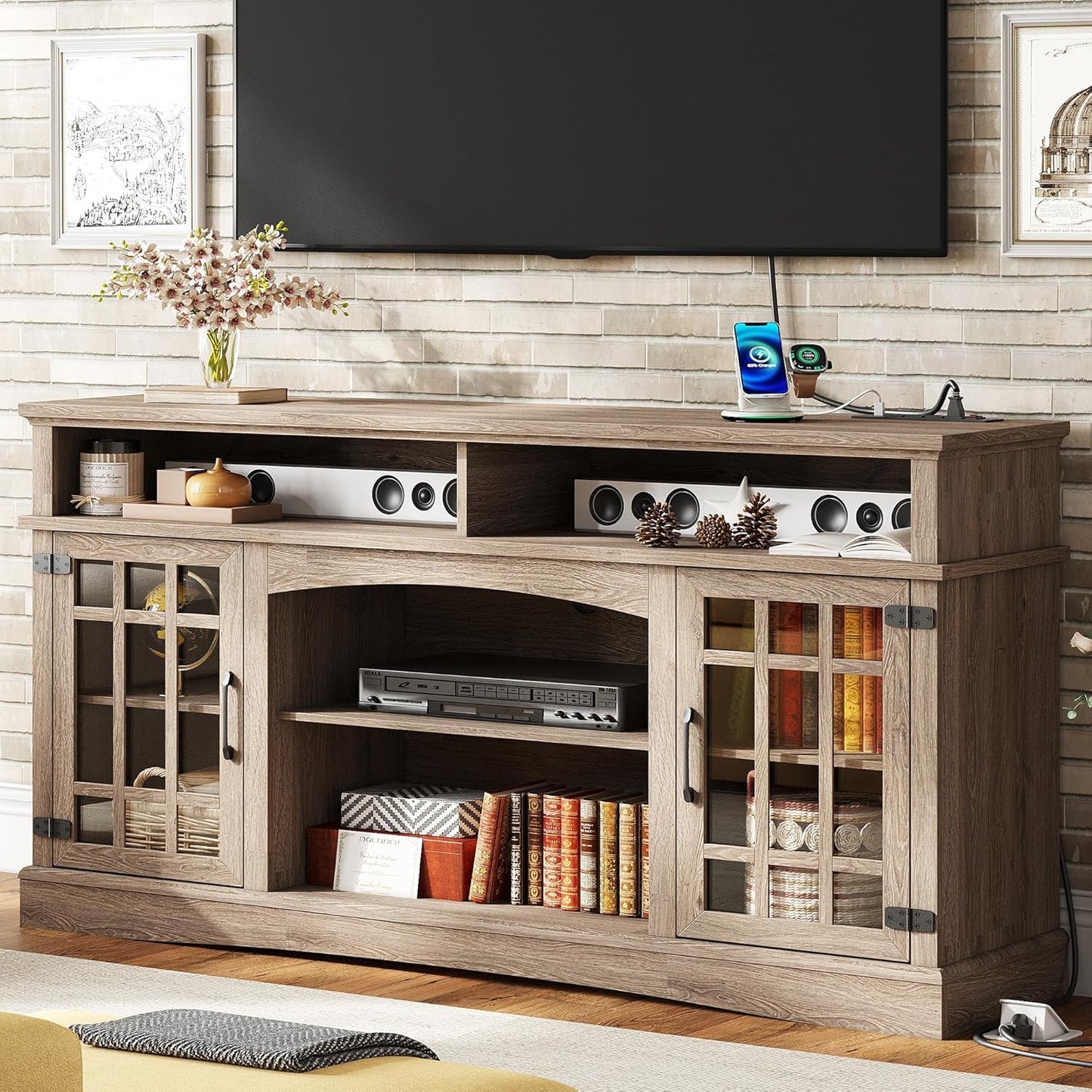 IRONCK Farmhouse TV Stand for 65 Inch TV