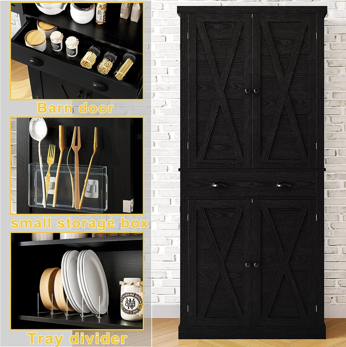 Kitchen Pantry Storage Cabinet