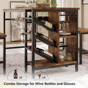 3PC Dining Table Set with 2 Benches