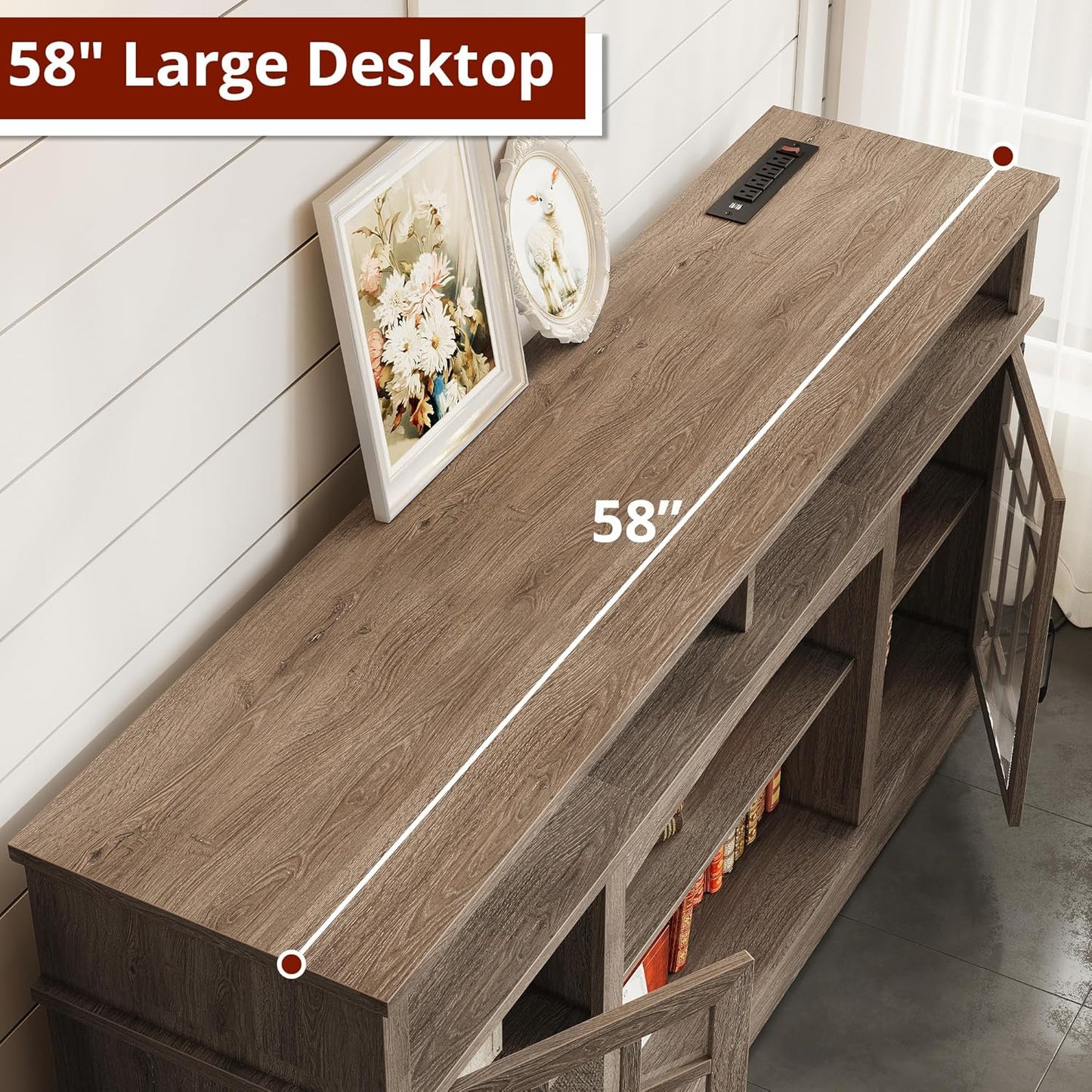IRONCK Farmhouse TV Stand for 65 Inch TV