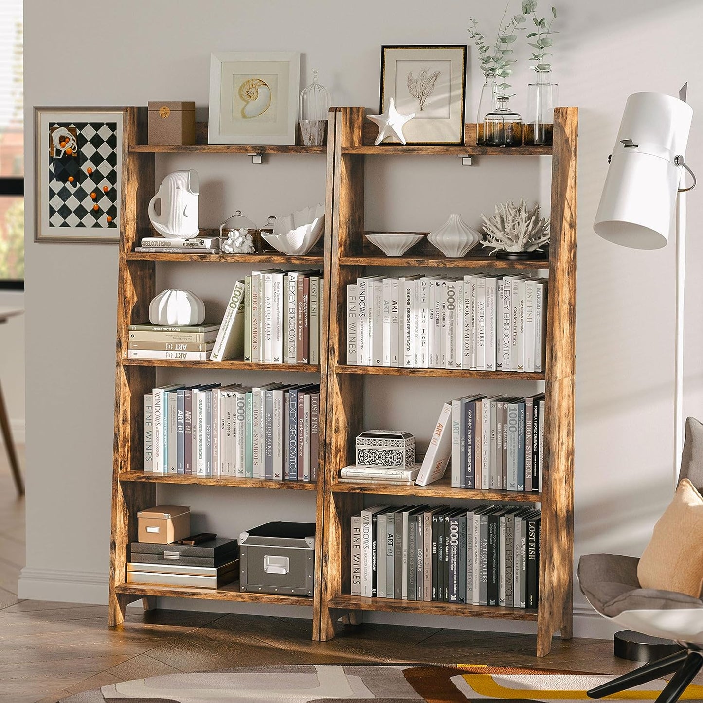 5 Tier Wood Ladder Shelf