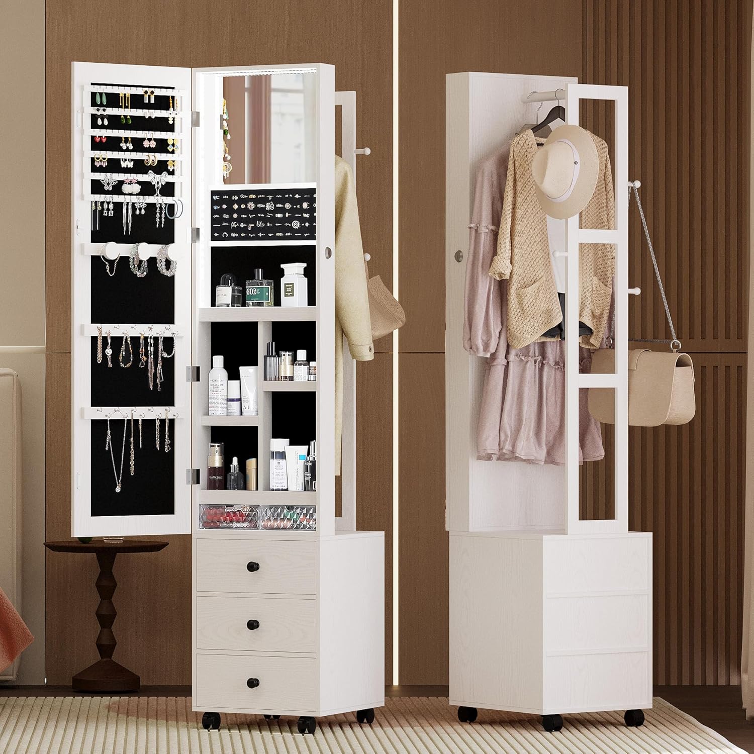 Drawers Stand Up Jewelry Box Big Lots Jewelry Armoire With Mirror