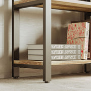 Bookshelf 6-Tier Ladder Shelf Industrial Brown