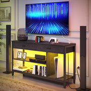 Industrielle TV-Konsole mit LED-Beleuchtung in Schwarz