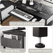 Black Computer Desk with Storage