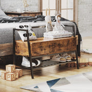 Banc de rangement marron vintage