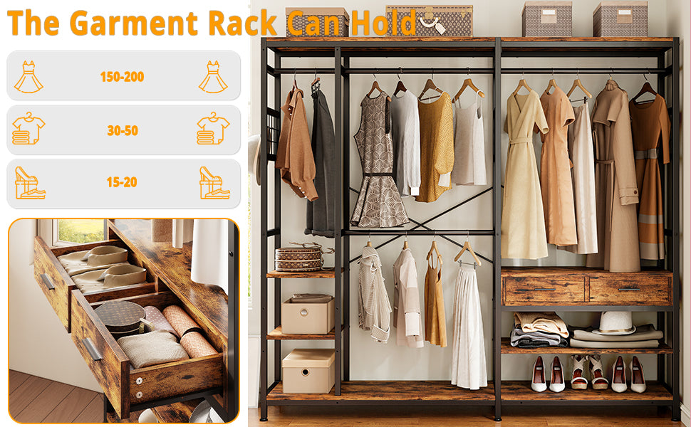 IRONCK L Shaped Coat Rack Corner Closet