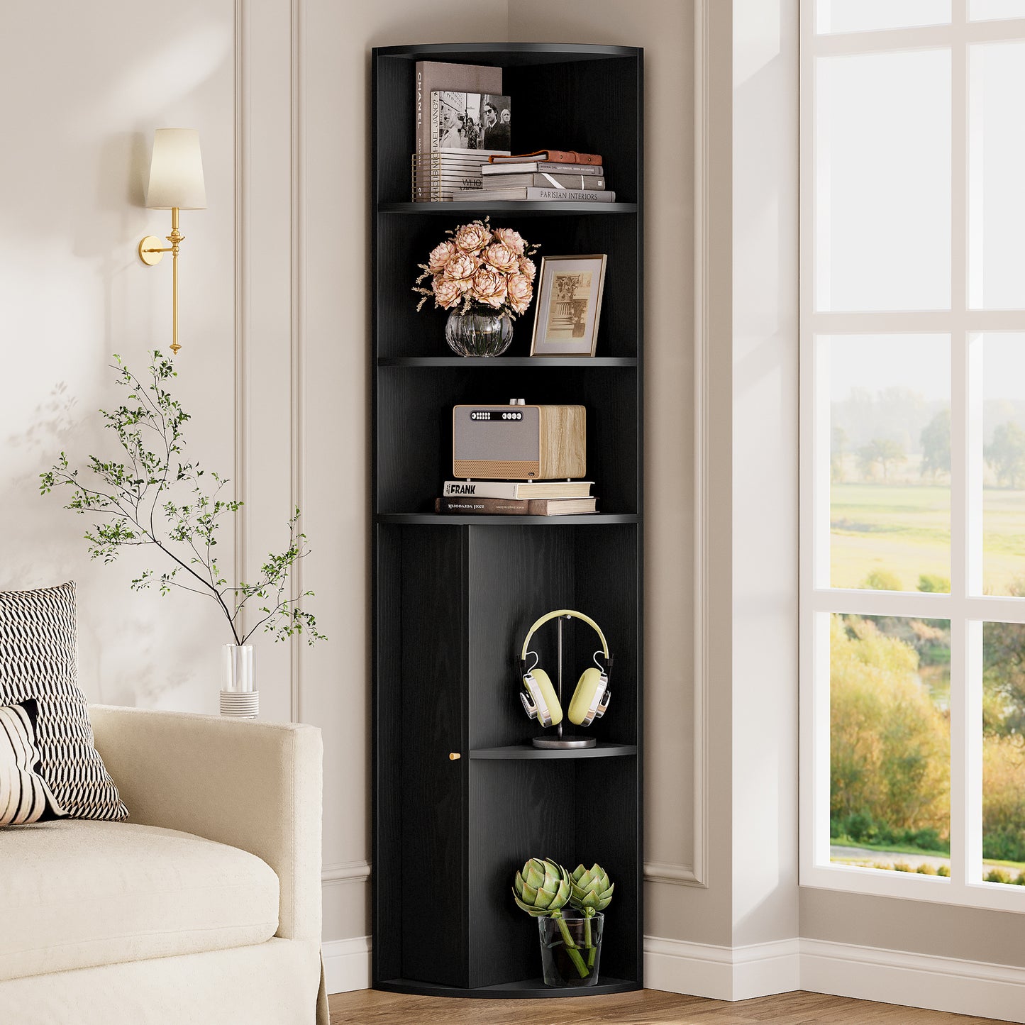 IRONCK 71 " Tall Corner Bookshelf