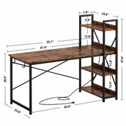 55‘’ Computer Desk with Power Outlet
