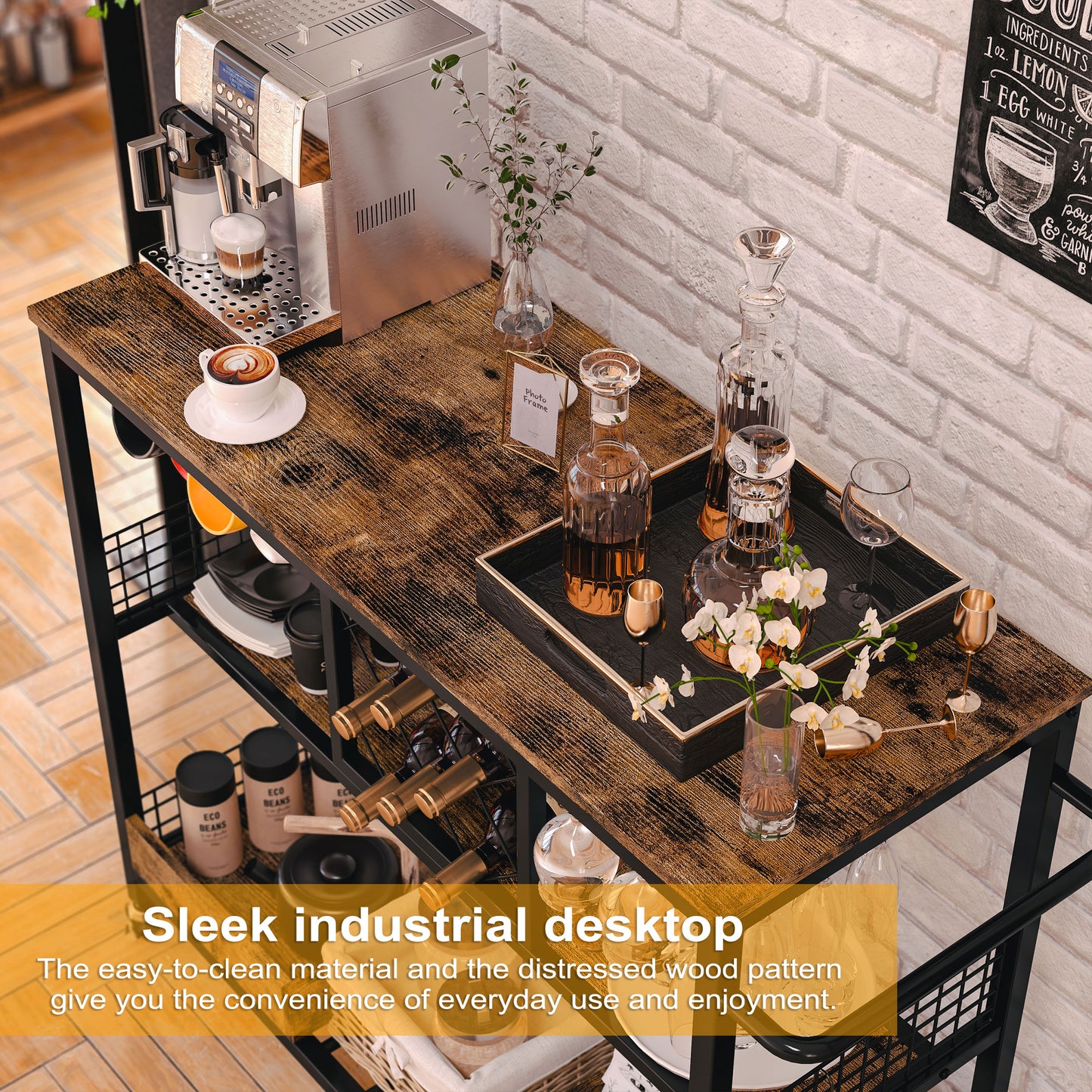 Bar Cart with Wine Rack