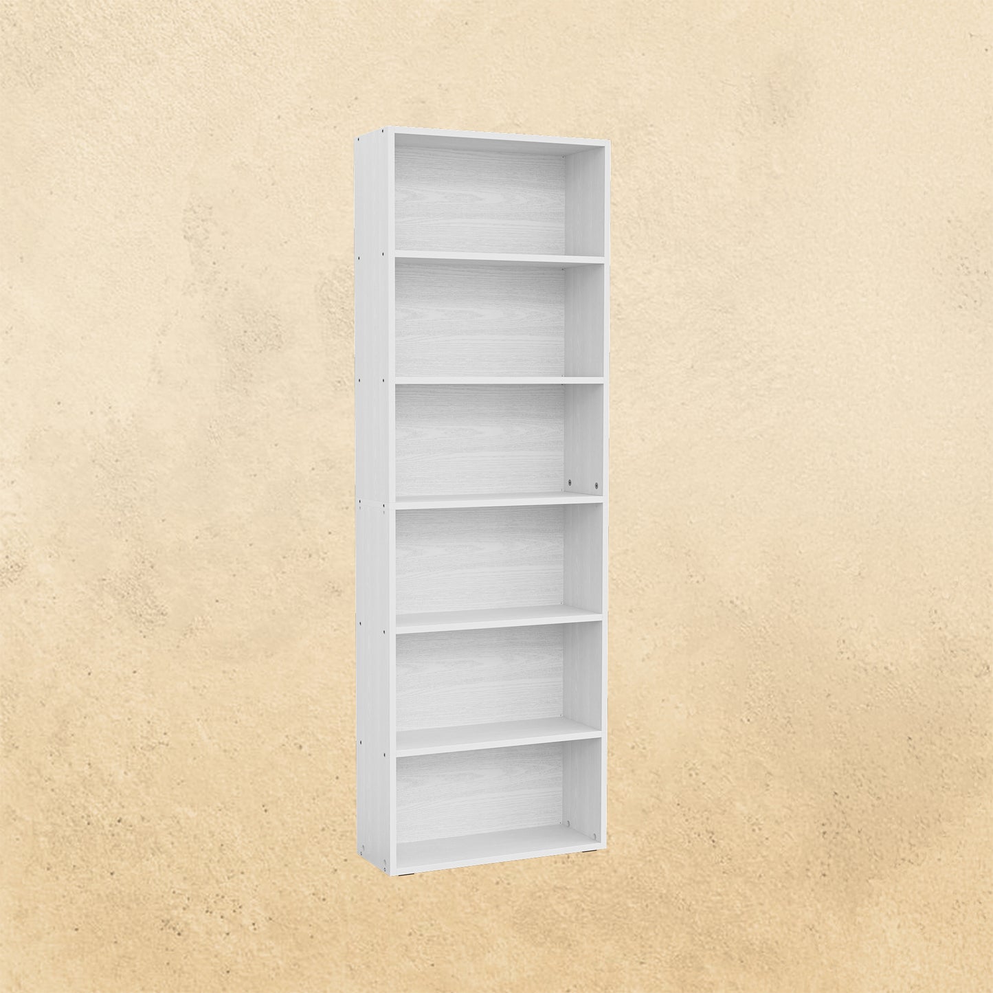 6 Tier Bookshelf Industrial White