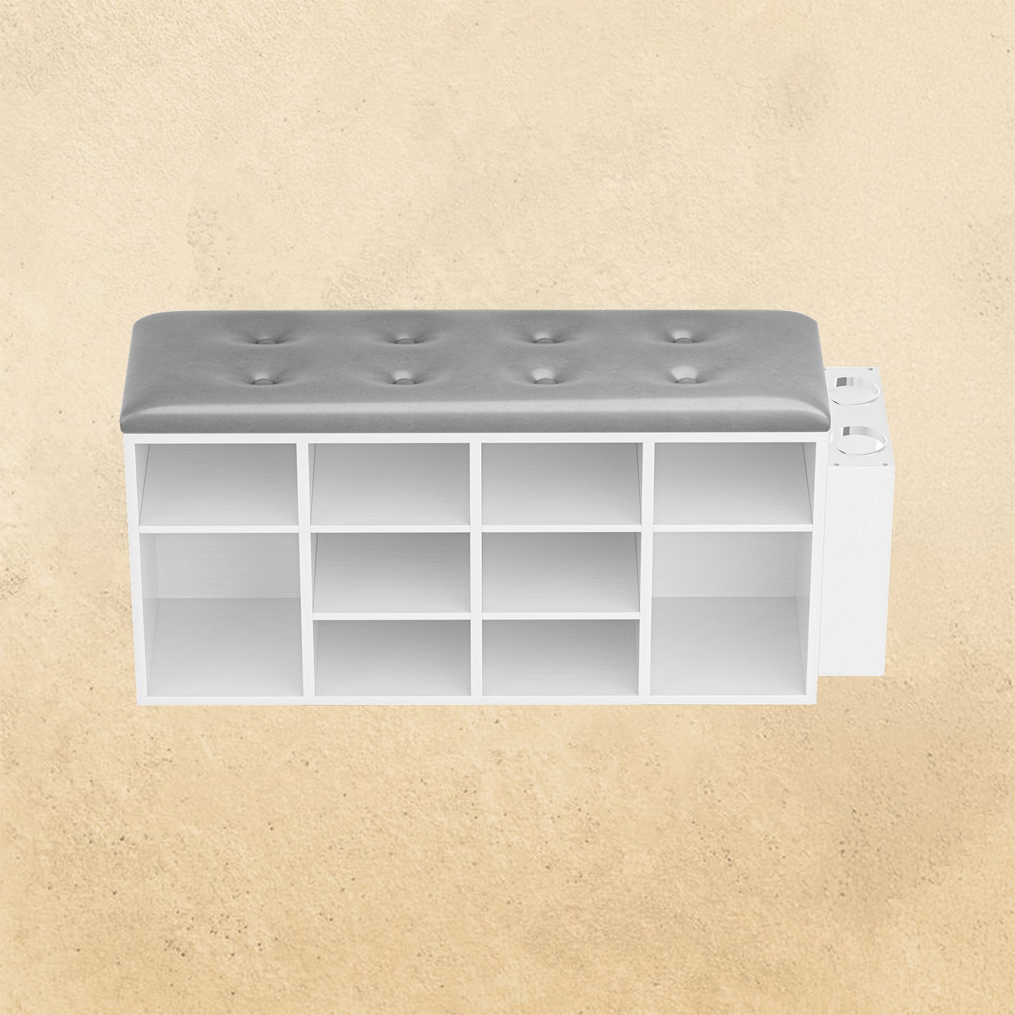 Ten Cubbies Storage Entryway Bench with PU Leather