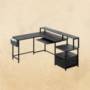 Black Computer Desk with Storage