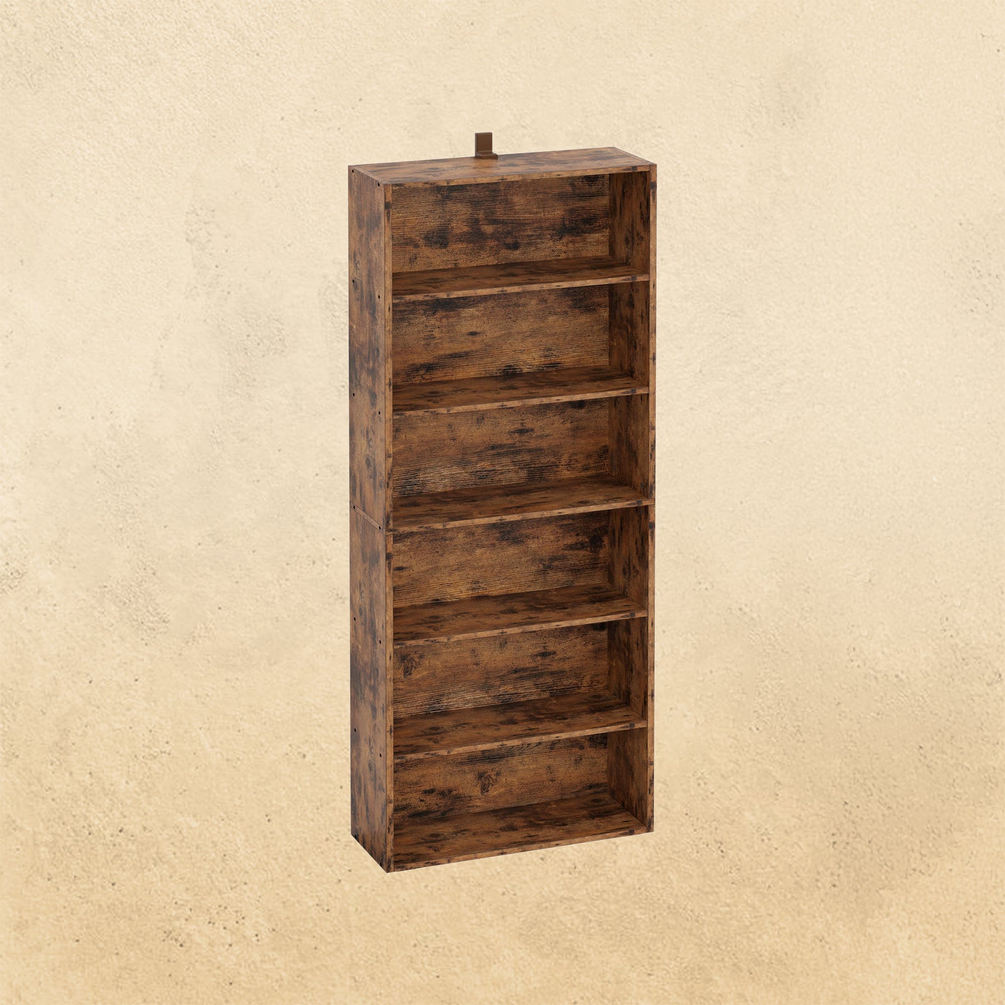 Bücherregal mit 6 Ebenen, Vintage-Braun