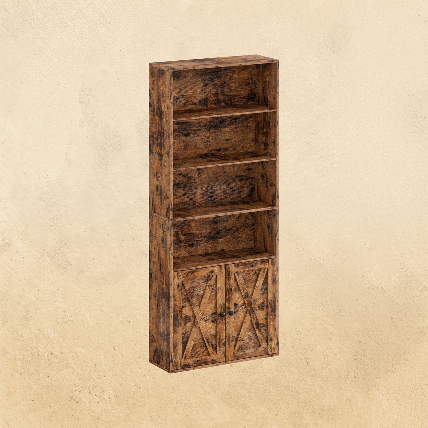 Bookshelf with Cabinet Vintage Brown