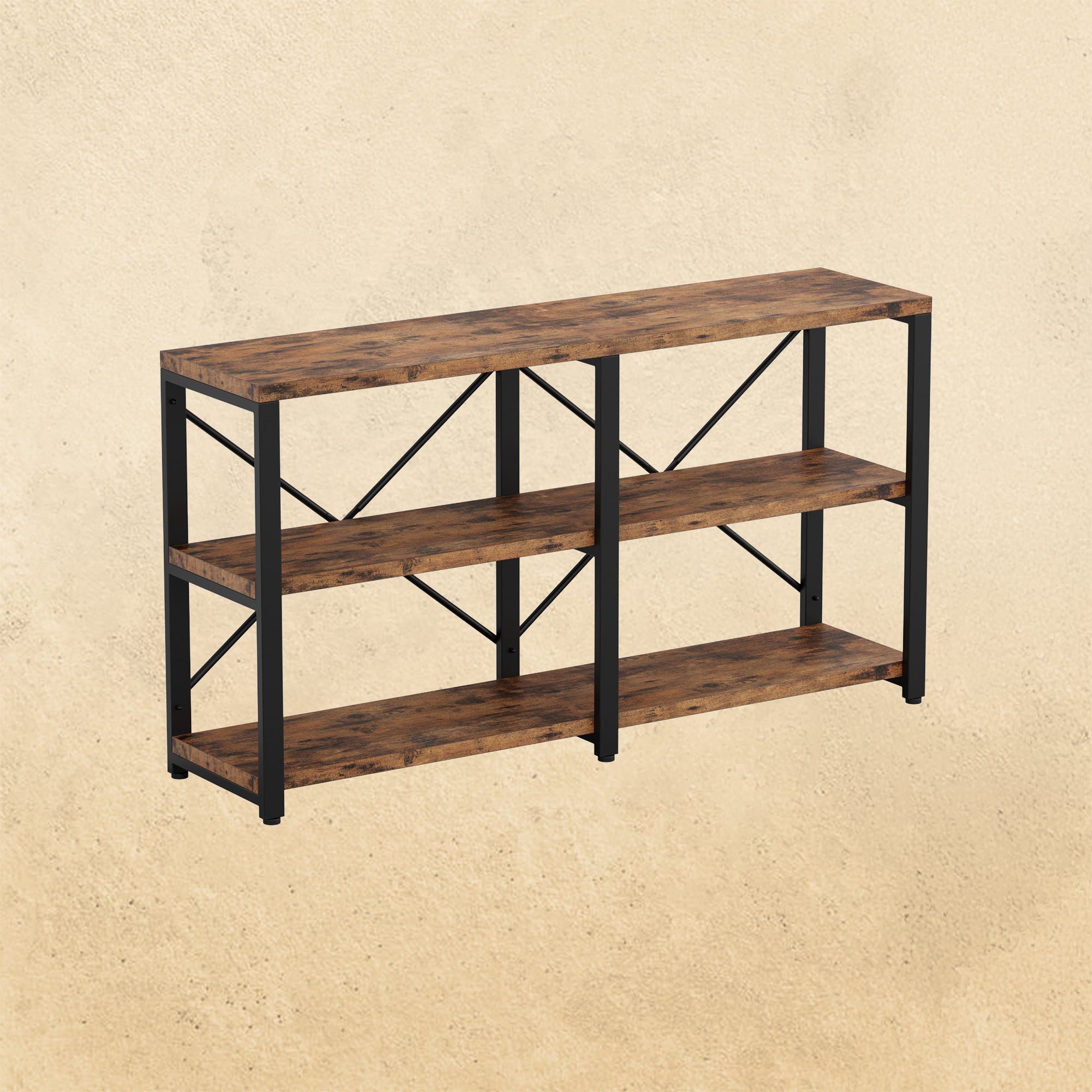 Entryway Console Long Table- Vintage Brown