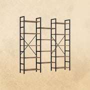 Triple Wide Bookshelf 5 Tiers with Baffles