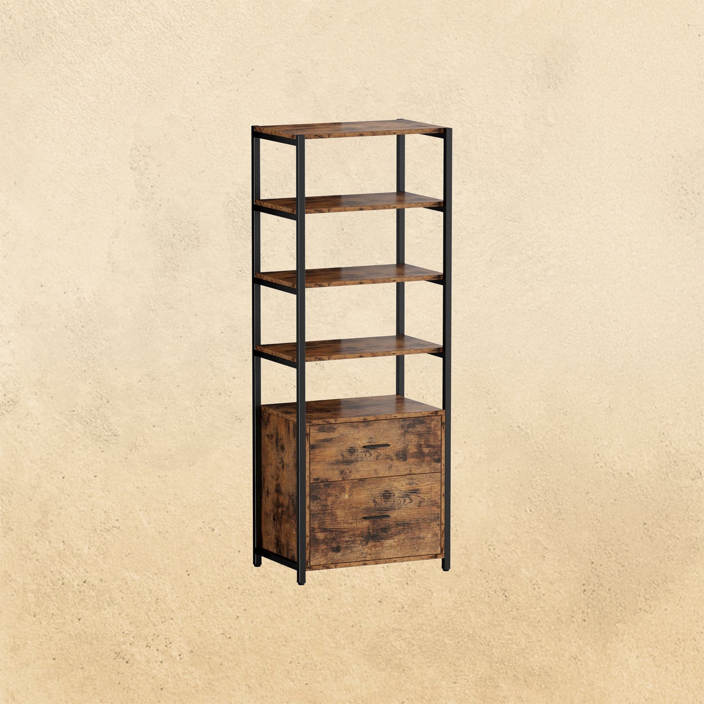 5 Tier Bookcase with Drawers