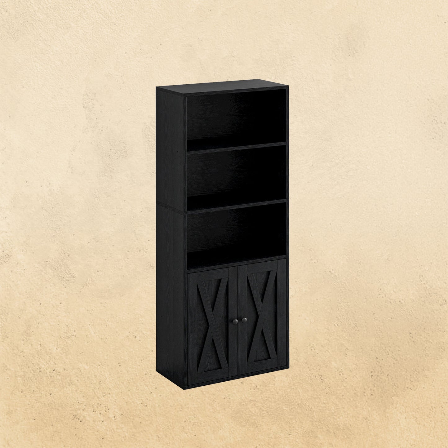 Industrial Bookshelves and Bookcases with Doors 11.8'' Depth