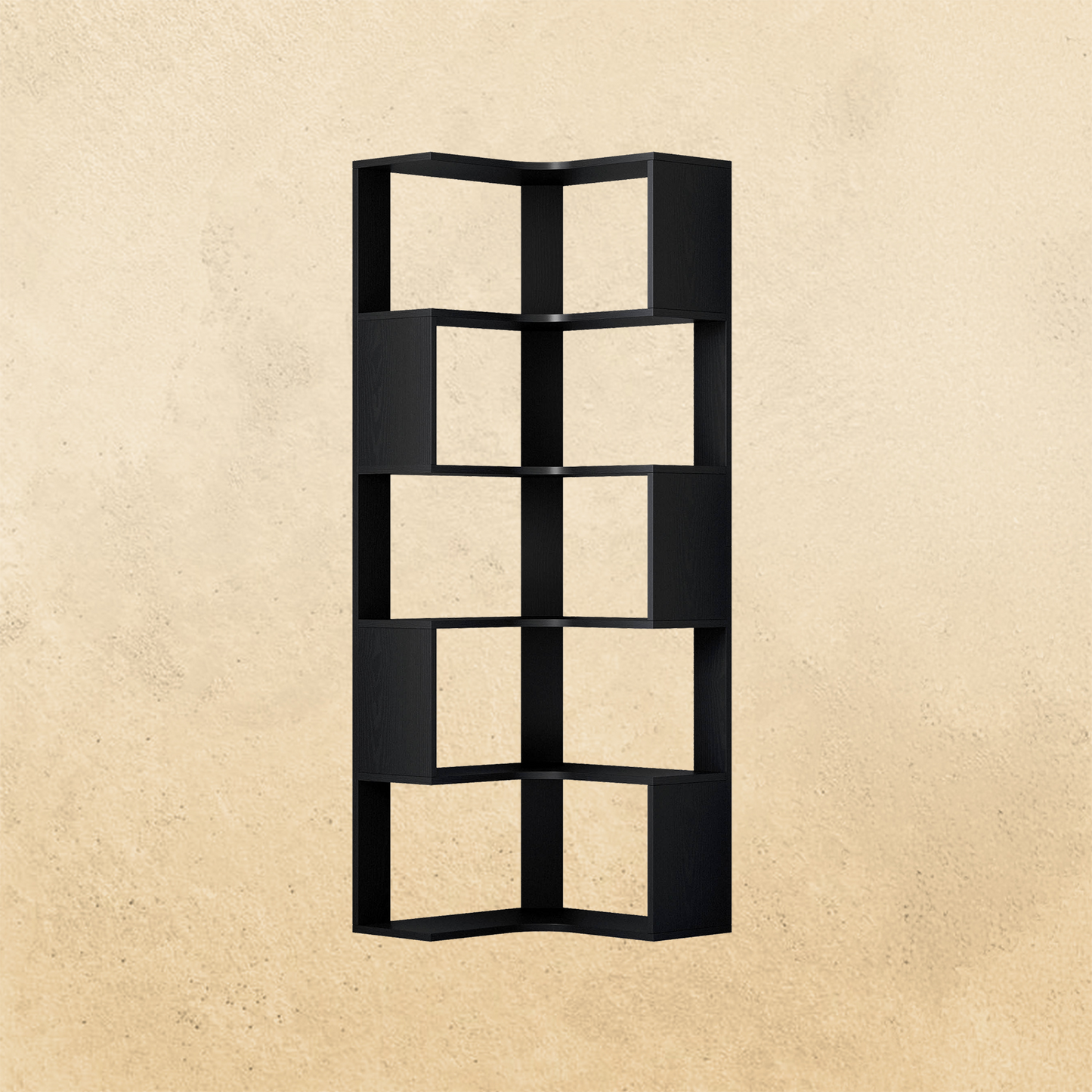 IRONCK 5-Tier Corner Bookcase, Modern L-Shaped Bookshelf