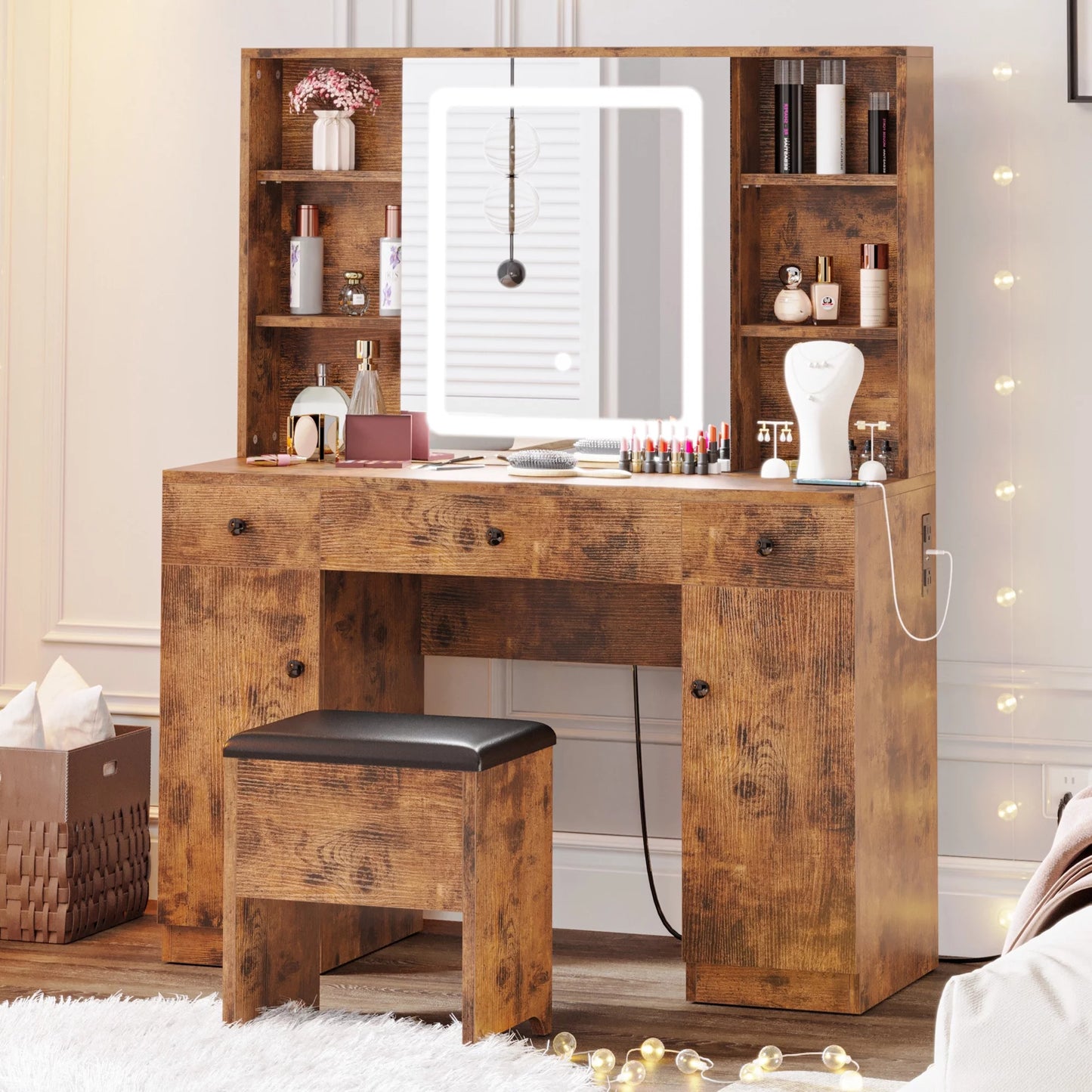 【HOT】 Schminktisch-Set mit 7 Schubladen