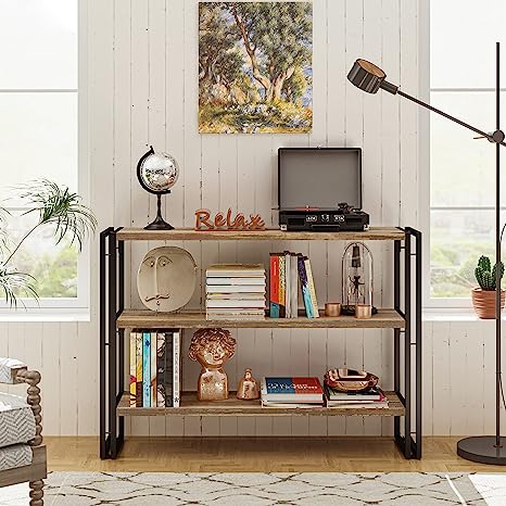 3 Tier Console Table Rustic Brown