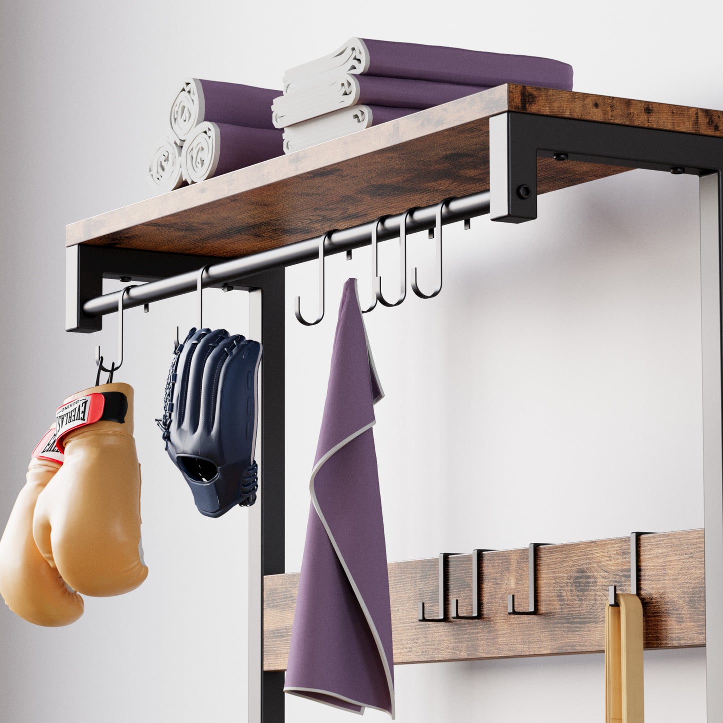 IRONCK Storage Rack with Hooks and Wheels