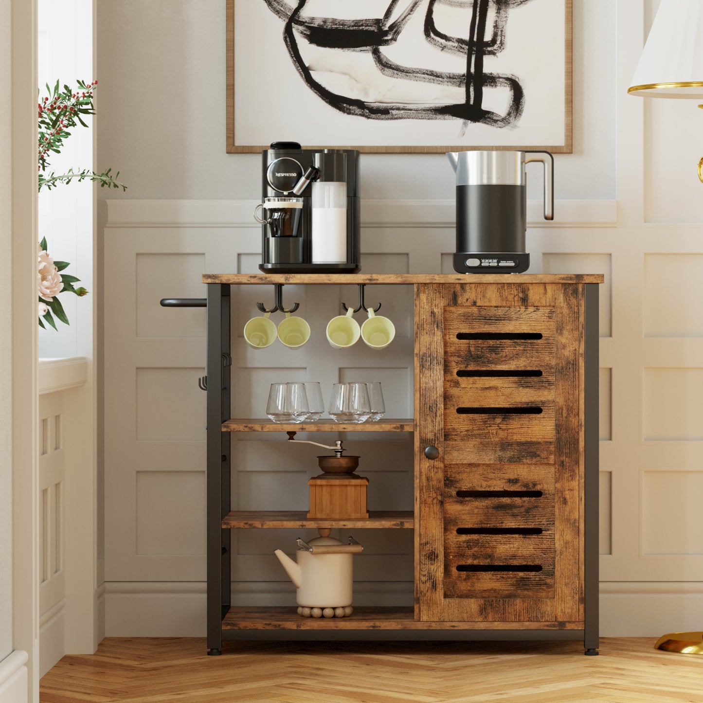Kitchen Cart Cabinet with Shelves