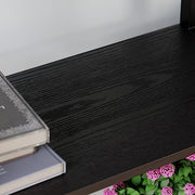 Large Bookshelf Triple Wide with 6 Tiers Vintage Black