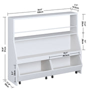 Organisateur de rangement pour enfants - Bibliothèque avec tiroirs et étagère à jouets
