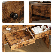 LED Lighted Mirror Makeup Desk Set- Vintage