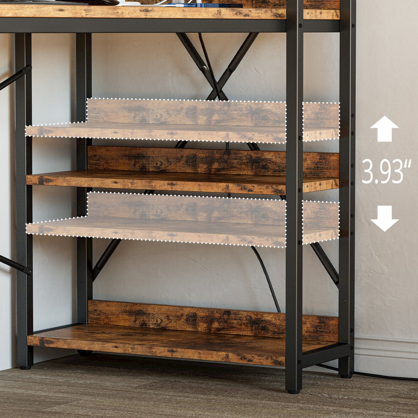 55‘’ Computer Desk with Power Outlet