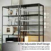 5 Tier Bookcase with Drawers
