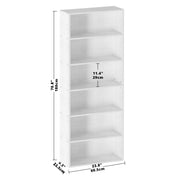6 Tier Bookshelf Industrial White