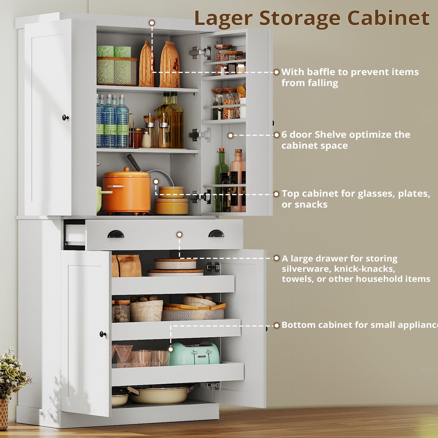 IRONCK Kitchen Pantry Storage Cabinet