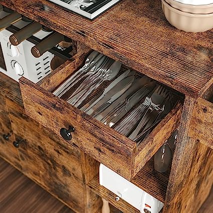 Kitchen Island Cart with Wheels Vintage Brown