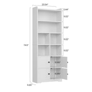 Bookshelf with 4 Door Cabinet