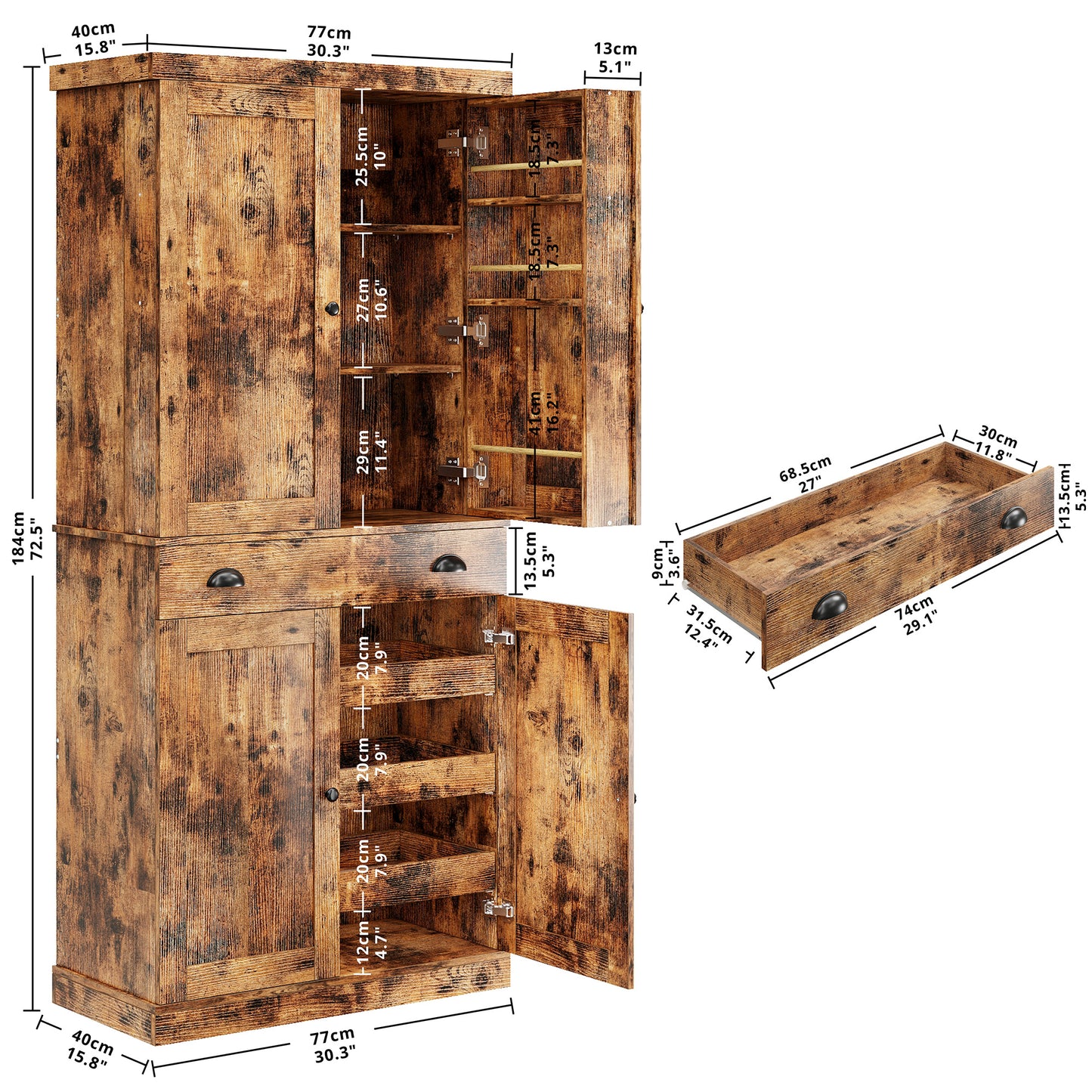 IRONCK Kitchen Pantry Storage Cabinet
