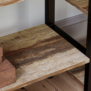 【HOT】Large Bookshelf Triple Wide with 6 Tiers Industrial Brown
