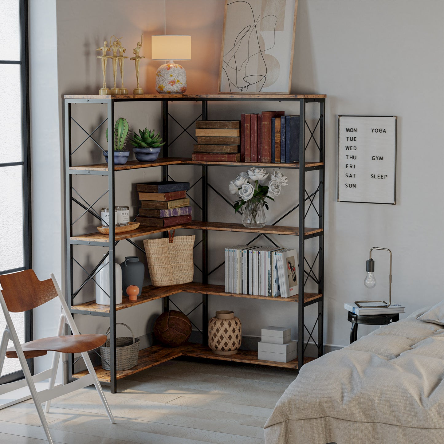 5 Tier Corner shelf L Shaped