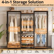 3-Tier Shoe Rack Wardrobe with 2 Drawers